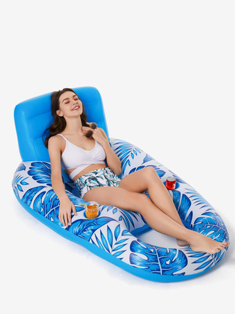 トロピカルリーフプリントのインフレータブルプールフロート（カップホルダー付き）2025年