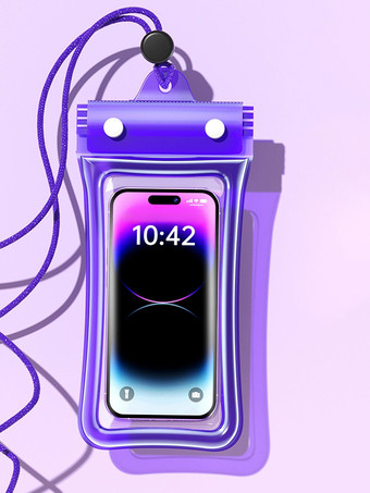 パープル クアッドシールIPX8防水スマホケース