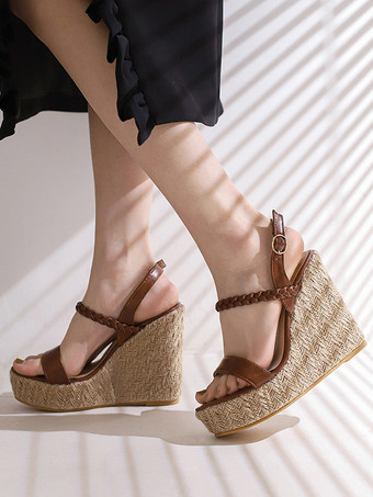 レディース ウェッジサンダル プラットフォーム オープントゥ サンダル シューズ