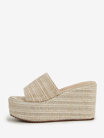 レディース ウェッジサンダル プラットフォーム オープントゥ バックレス サンダル シューズ