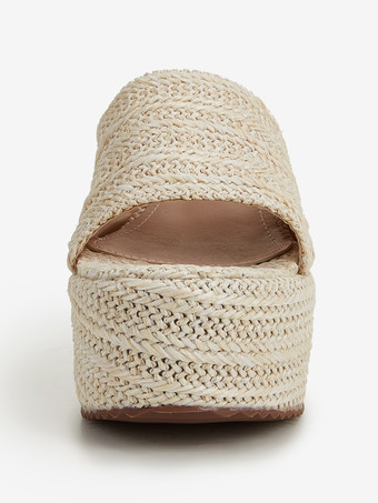 レディース ウェッジサンダル プラットフォーム オープントゥ バックレス サンダル シューズ