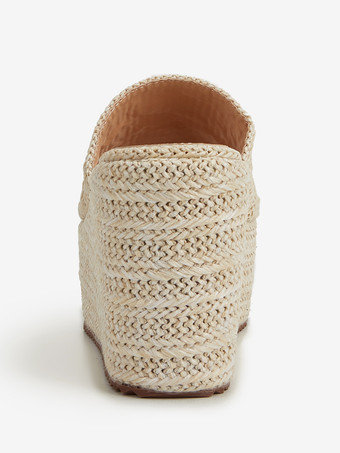 レディース ウェッジサンダル プラットフォーム オープントゥ バックレス サンダル シューズ