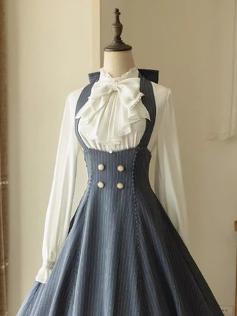 スイートロリータブラウス フリル 長袖ブラウス ロリータトップ エクリュ ホワイト ロリータシャツ