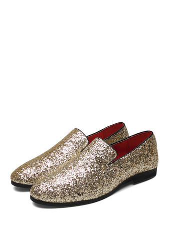 メンズ リベットローファー スリッポン ポインテッドトゥ グリッター ペニーシューズ タキシードスーツ ドレス プロムシューズ