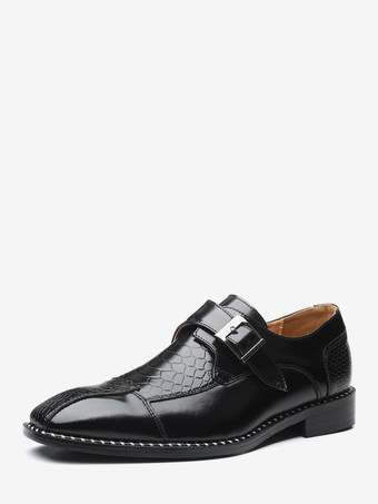 ブラック メンズドレスシューズ スリッポン レザー モンクストラップ ポインテッドトゥ オックスフォード フォーマル ビジネスシューズ