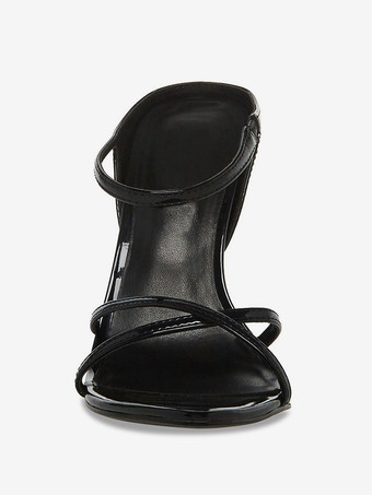 レディース ハイヒールサンダル オープントゥ ストラップ スティエットヒール ミュール