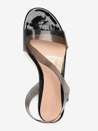 レディース フラットサンダル 透明オープントゥ ビーチサンダル シューズ