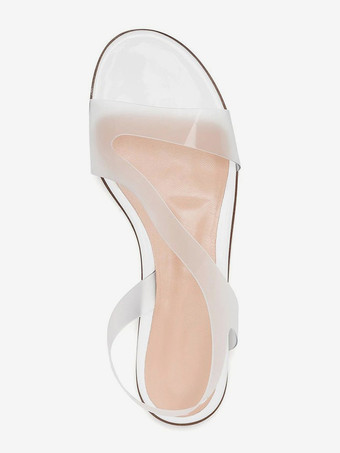 レディース フラットサンダル 透明オープントゥ ビーチサンダル シューズ