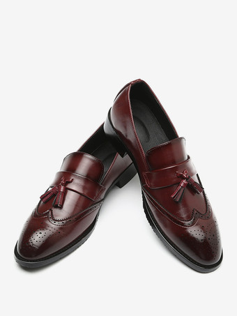 メンズ タッセルローファー レザー ウィングチップパターン フォーマルシューズ スリッポン ポインテッドトゥ ペニーシューズ