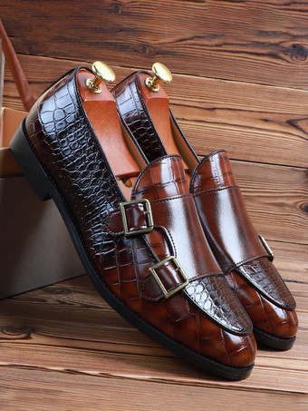 メンズローファー スリッポン ローヒール レザー モンクシューズ テクスチャード加工 ロートップ ペニーシューズ