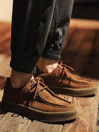 メンズ スエードローファー レースアップ スリッポン 2ホール 厚底 ウォーキングシューズ ローカット 軽量 モカシンシューズ