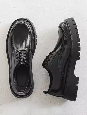Mens Dress Shoes Non Slip Platform Lace Up Low Top Derbies Shoes -  Milanoo.com