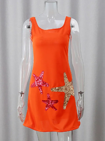 2025年女性用ノースリーブミニドレス（ヒトデのパートナー付き）