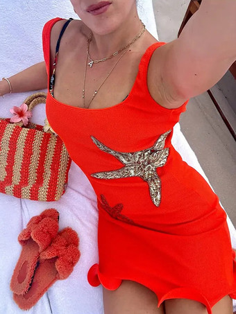2025年女性用ノースリーブミニドレス（ヒトデのパートナー付き）