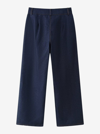 デニムツーピースコーデセット 春コーデ ベルト付きトップスとワイドレッグパンツ レディース 2025