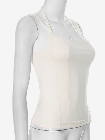 2025年レディース向け細ストラップベーシッククロップトップ