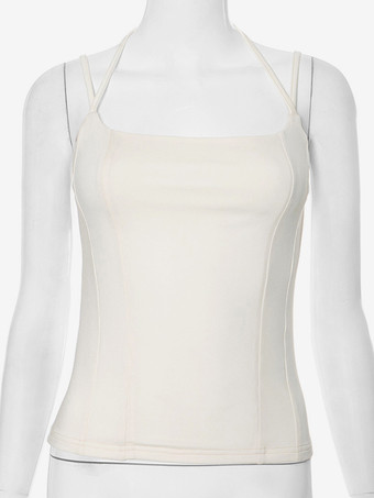 2025年レディース向け細ストラップベーシッククロップトップ