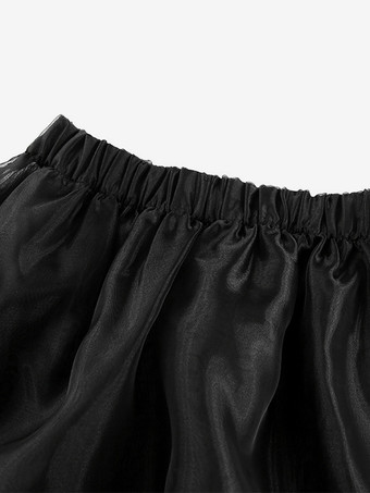 2025年レディース向けシアーチュールAラインロングスカート