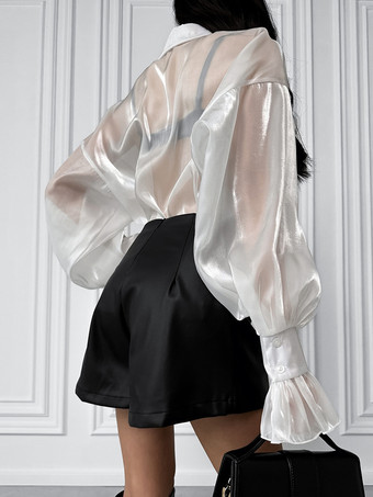 シースルー長袖シャツ 日焼け防止トップス レディース 2025