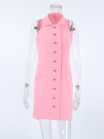 2025年レディース向け襟付きミニタンクトップドレス