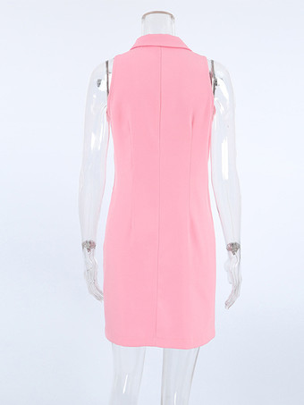 2025年レディース向け襟付きミニタンクトップドレス