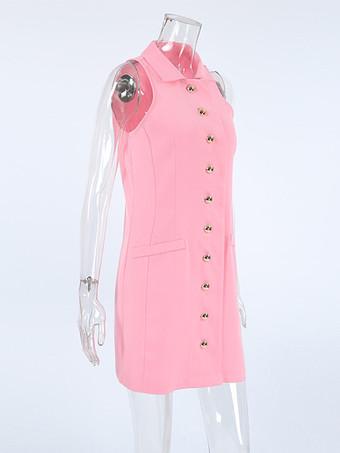 2025年レディース向け襟付きミニタンクトップドレス