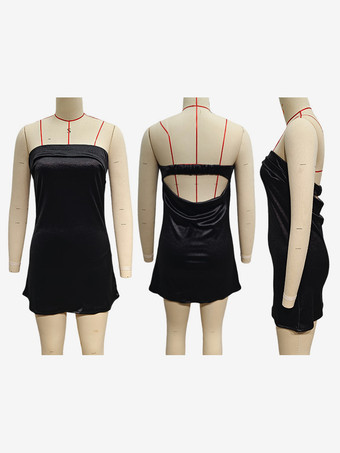 レディース向け無地ミニチューブドレス 2025