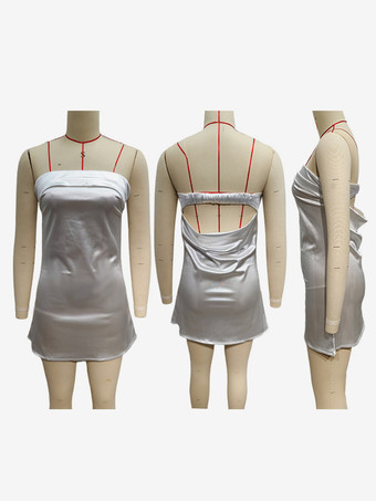 レディース向け無地ミニチューブドレス 2025