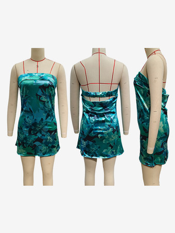 女性用花柄ミニチューブドレス 2025