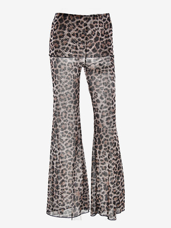 レディース向けプリントシアーフレアパンツ 2025