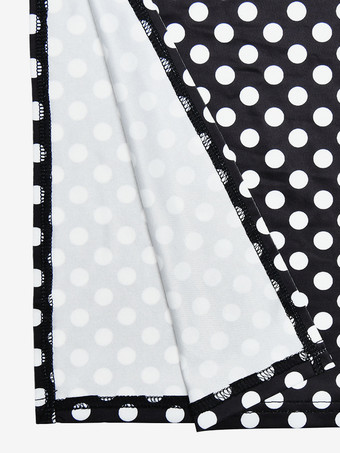 2025年レディース向けコールドショルダー付きドット柄マキシドレス