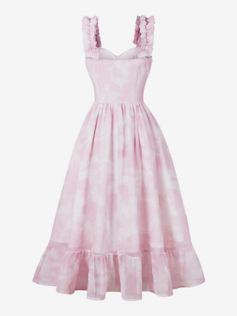 スイートハートヴィンテージドレス ノースリーブ ヘップバーンスタイル ミディドレス レディース 2025