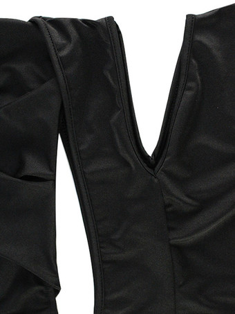 2025年の夜のお出かけにぴったりの、ブラックの長袖カットアウトボディコンミニドレス