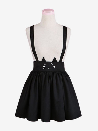 ロリータツーピーススーツ レースリボン 半袖ブラウスとプリーツジャンパースカート