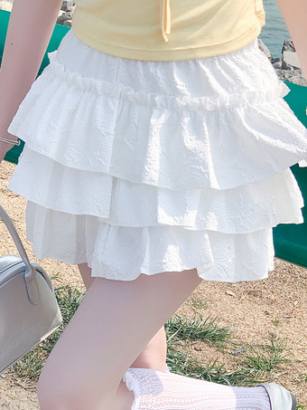 ロリータスカート ティアードピンクショートスカート