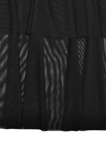 フリルネックラインのルーシュマーメイドミディスリップドレス（レディース）2025