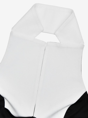 コントラストカラーのパーティードレス、深めのVネック、ノースリーブ、ボディコン、マキシ丈ドレス（レディース）2025