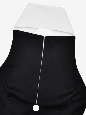 コントラストカラーのパーティードレス、深めのVネック、ノースリーブ、ボディコン、マキシ丈ドレス（レディース）2025