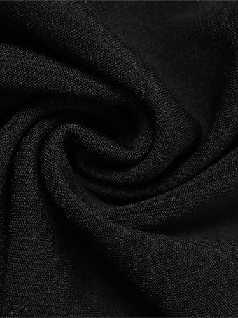 Elegante abito da festa nero con collo alto e maniche lunghe per donna 2026