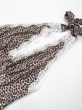 プリント柄ホルターネックドレス レーストリム Vネック サマーミニドレス レディース 2025