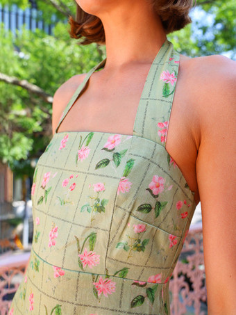 花柄マキシドレス ホルターネック レイヤード サマードレス レディース 2025