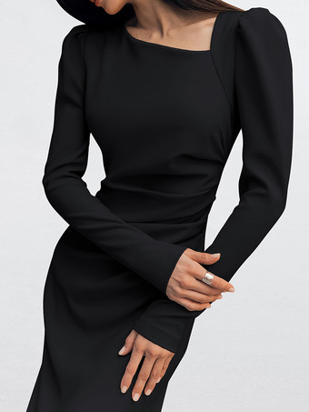 エレガントな長袖プリーツドレス（レディース）2026