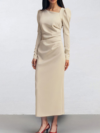 エレガントな長袖プリーツドレス（レディース）2026