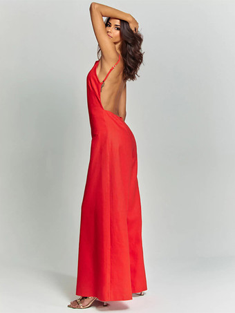 2025年レディース向けワイドレッグノースリーブジャンプスーツ