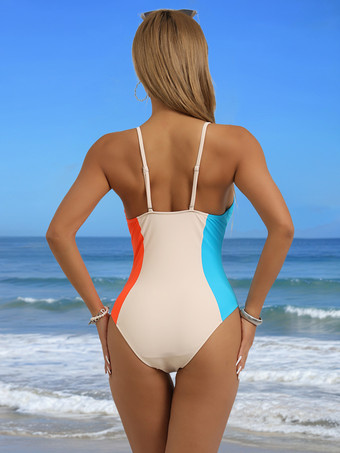 2025年夏向けカラーブロックワンピース水着