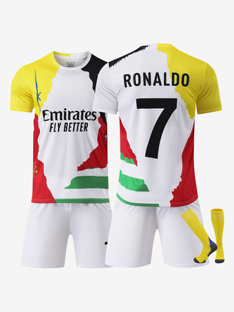 N.7Maglia da calcio retrò commemorativa Ronaldo n. 7 25/26 set da 3 pezzi