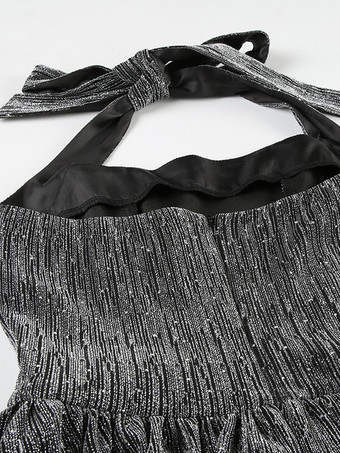 キラキラ輝くホルターネックAラインミニドレス（レディース）2026