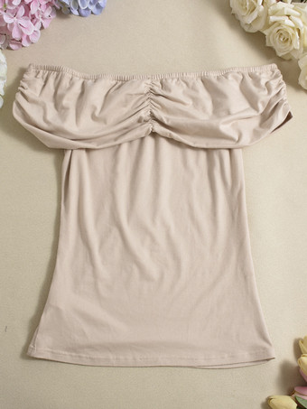 円形バックル付きオフショルダートップス（レディース）2025