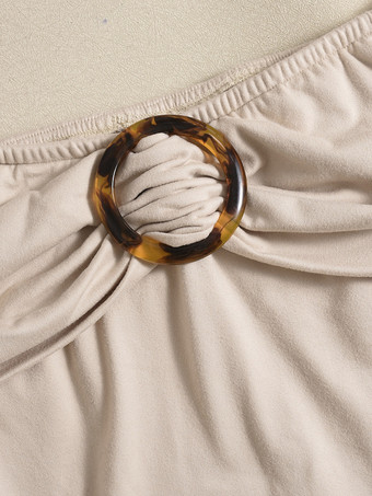 円形バックル付きオフショルダートップス（レディース）2025