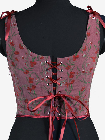 ヴィンテージ クロージング ヴィンテージ コルセット ヴィンテージ レディース クロージング エクリュ ホワイト レースアップ コルセット 大人用 プリント レディース レトロ